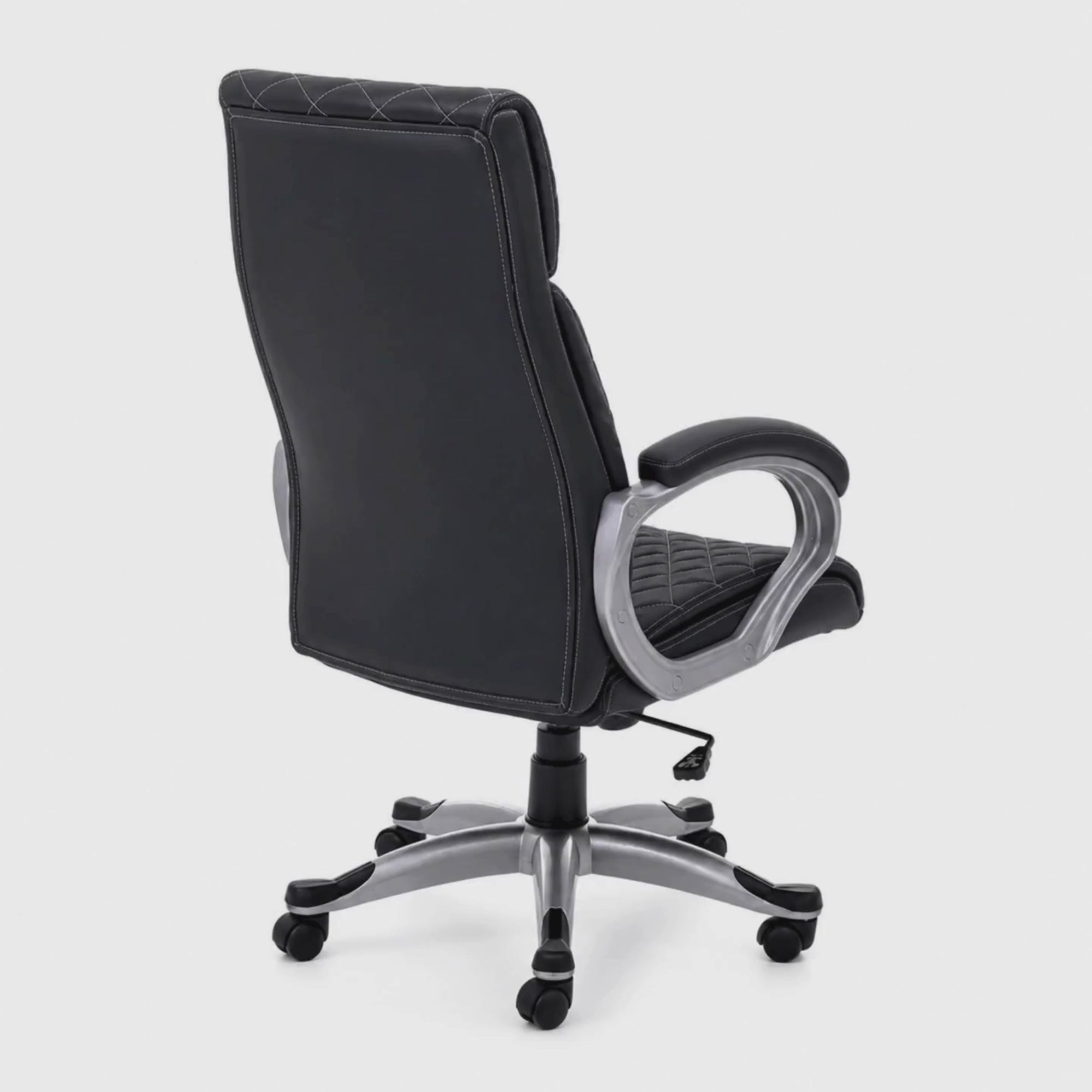 Load video: High Back Director Chair with Headrest &amp; Aluminum Base