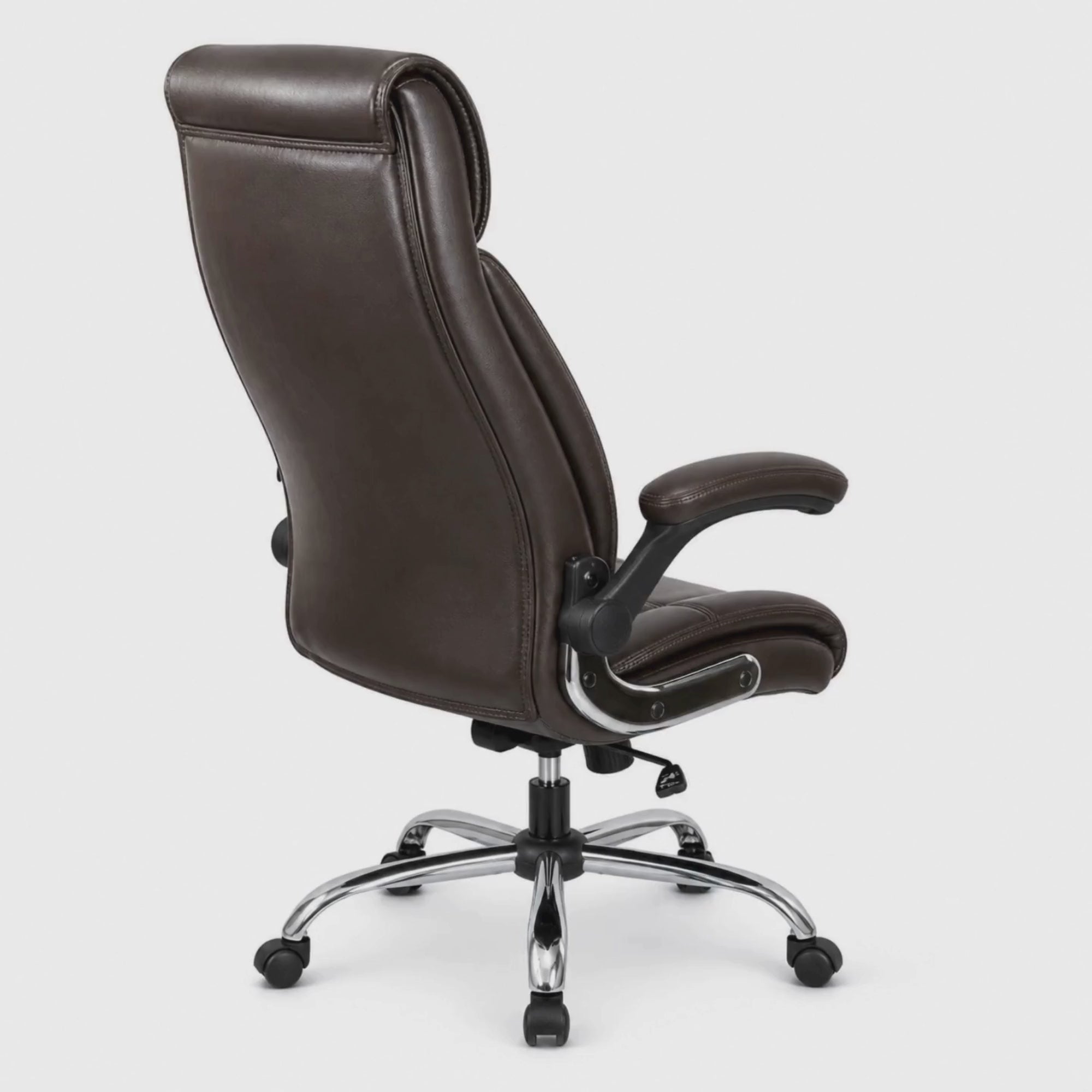 Load video: High Back Director Office Chair Ergonomic Leatherette Executive Chair with Adjustable Armrests, Comfortable Revolving Desk Chair for Office
