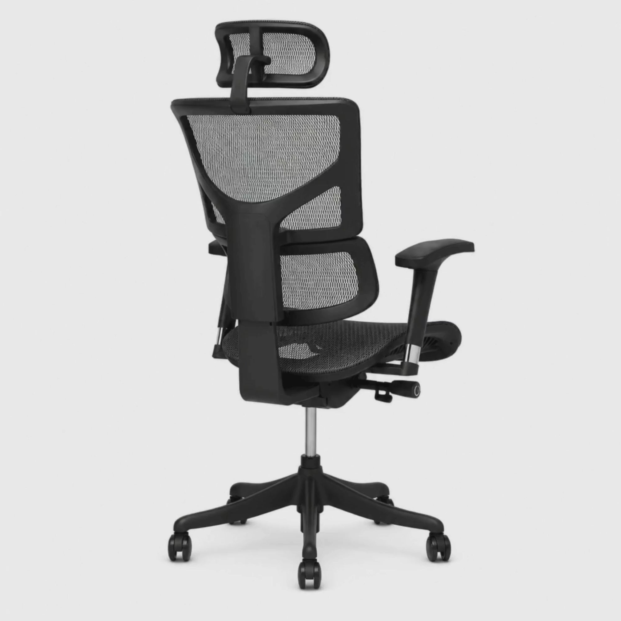 Load video: Executive High Back Ergonomic Mesh Chair with Headrest, 4D Armrests, Adjustable Seat Depth and Recline, Modern Office Task Chair
