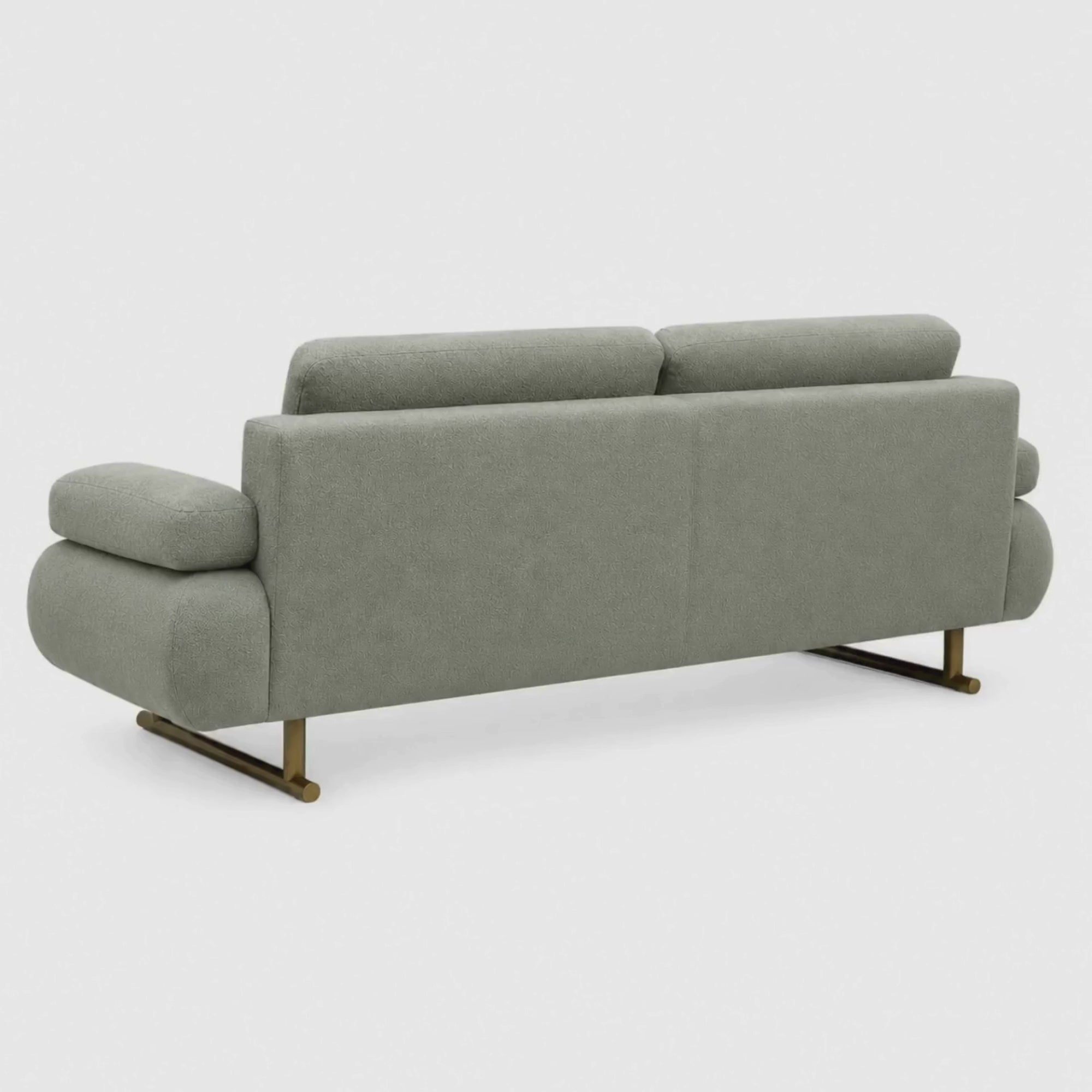 Load video: Modern Minimalist Fabric Sofa with Premium Upholstery, Solid Wood Frame, Metal Legs, Ergonomic Comfort Seating for Living Room Interior Spaces