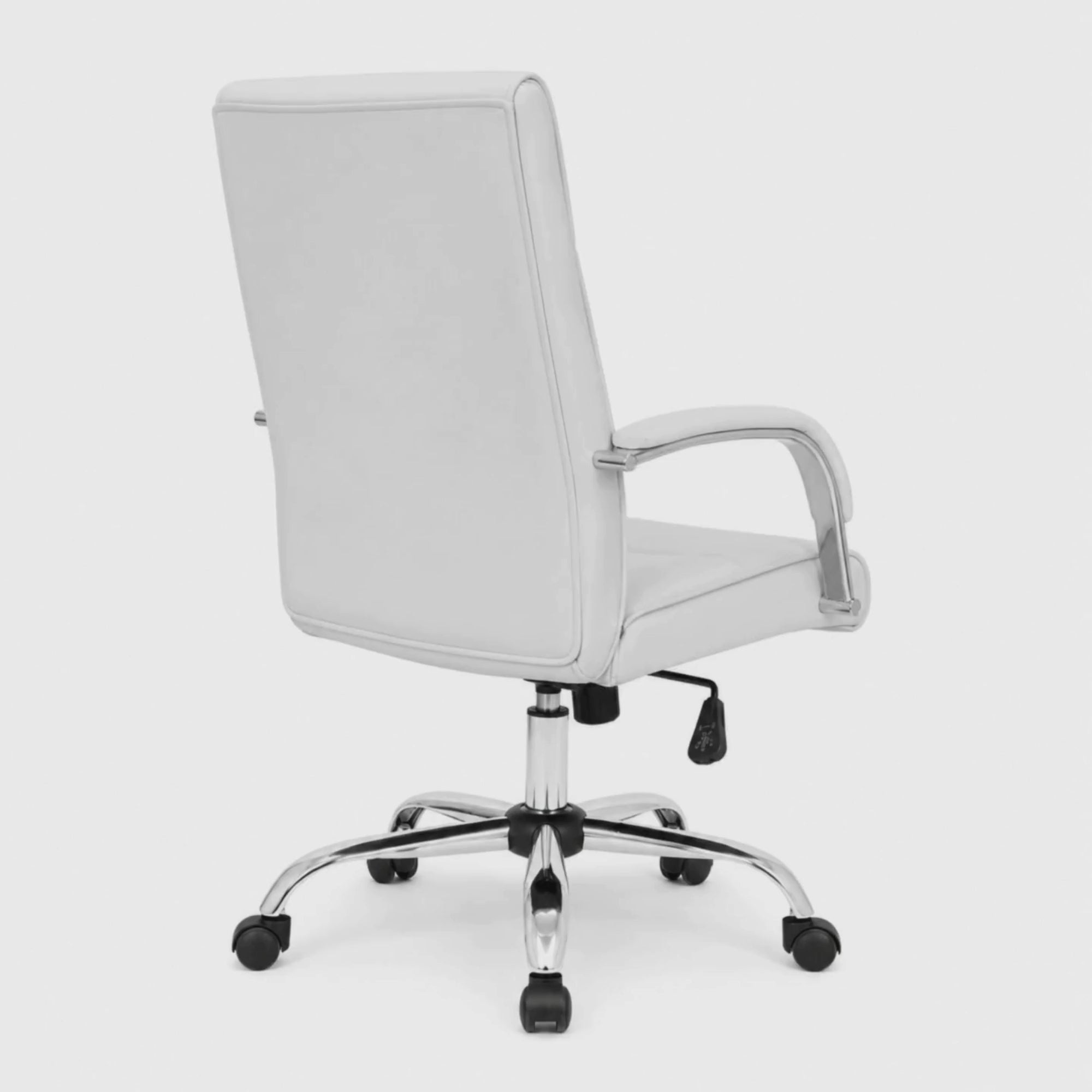 Load video: High Back Director Chair with Chrome Base