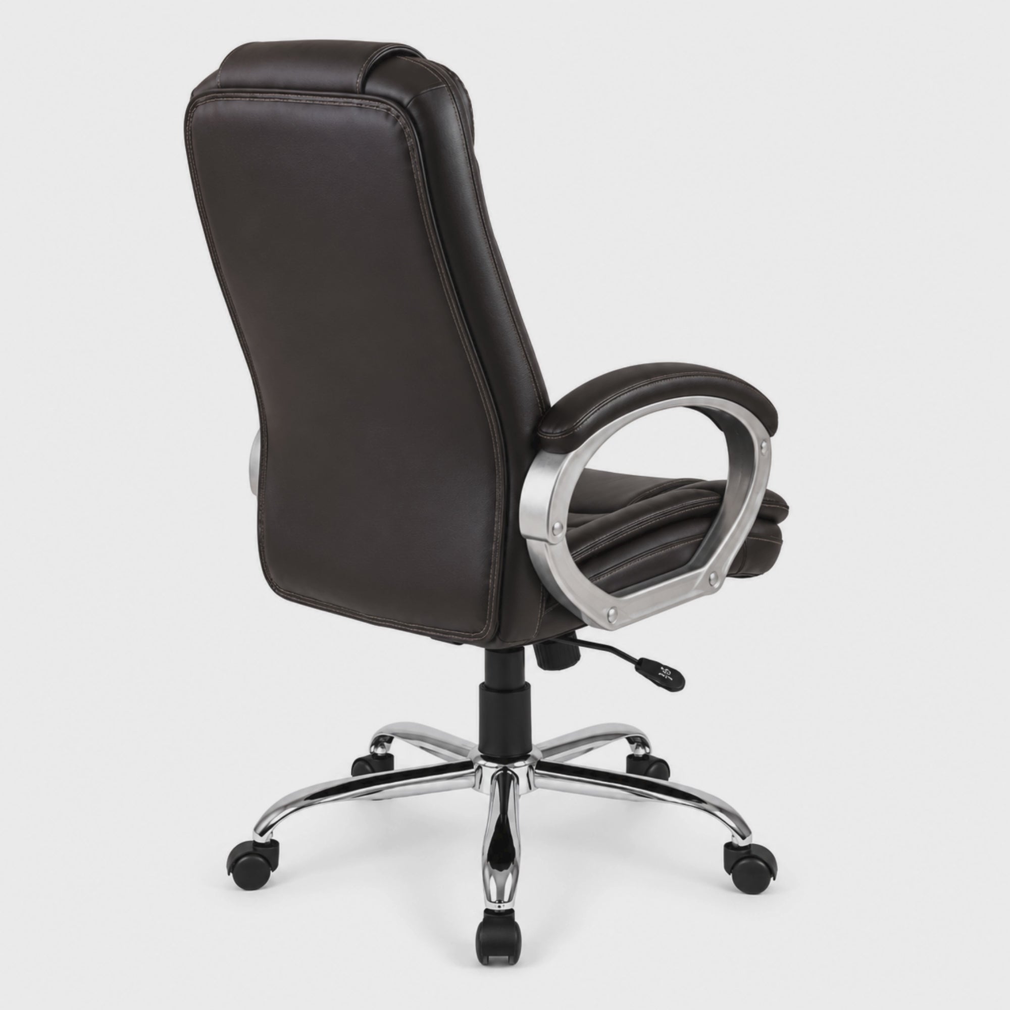 Load video: High Back Leatherette Office Director Chair with Height Adjustable Chrome Base
