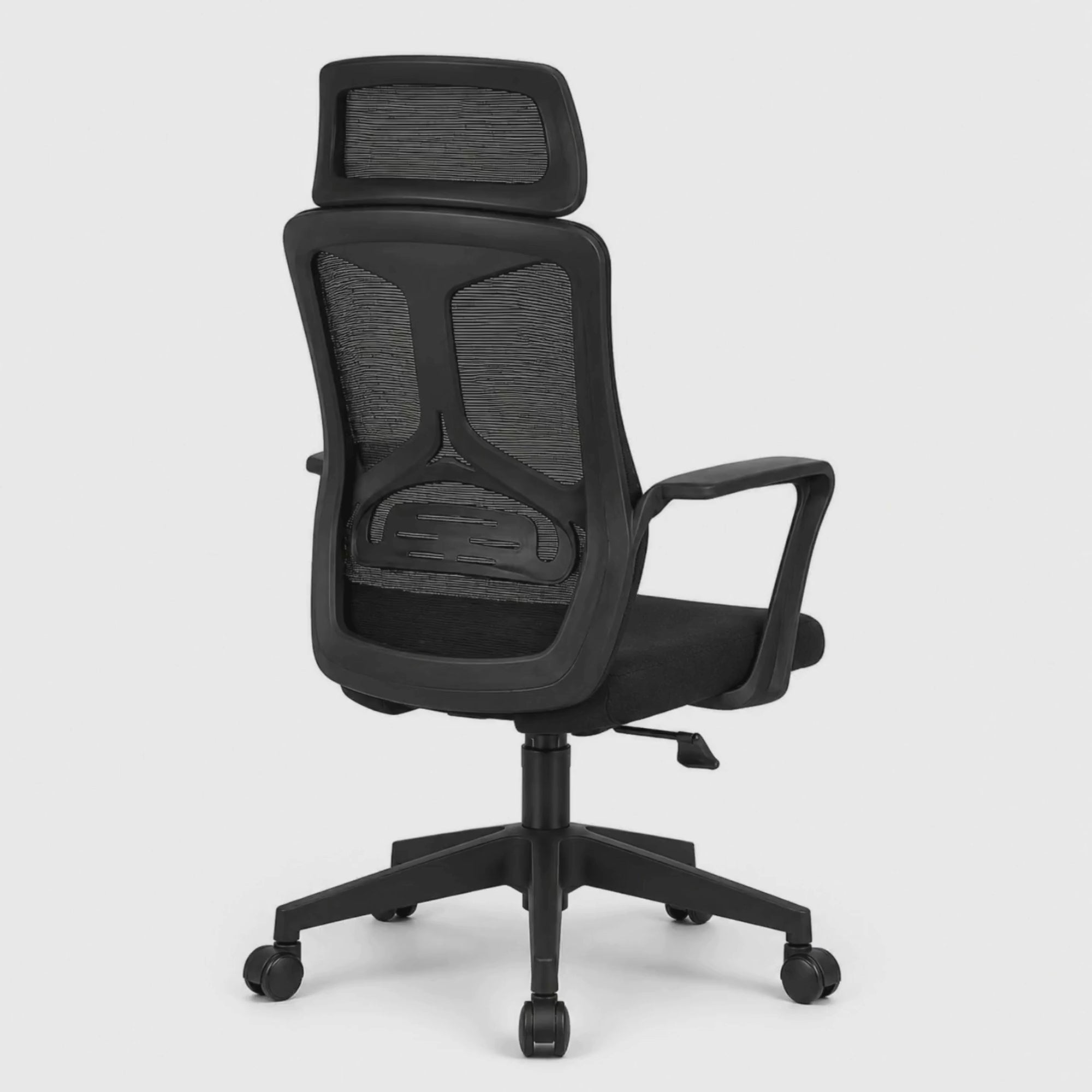 Load video: Executive Ergonomic High Back Mesh Office Chair with Headrest, Breathable Mesh Back, Fabric Cushioned Seat, Swivel Base &amp; Tilt Mechanism for Office &amp; Home Use