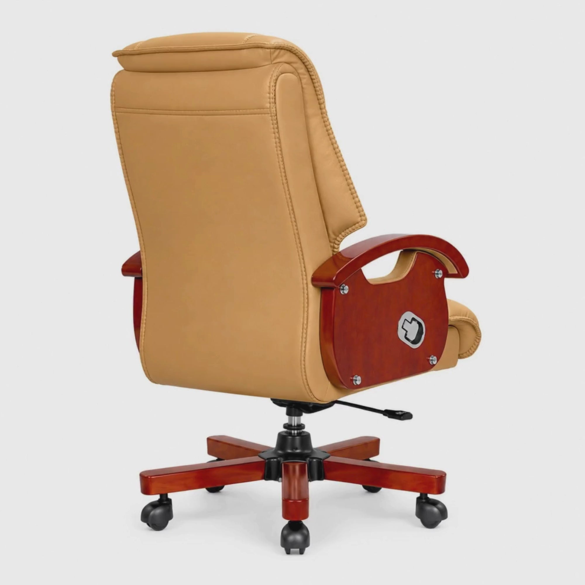 Load video: High Back Director Chair for office Modern Design Made in Plyboard with Leatherette &amp; Recliner &amp; Height Adjustable and Revolving Chair