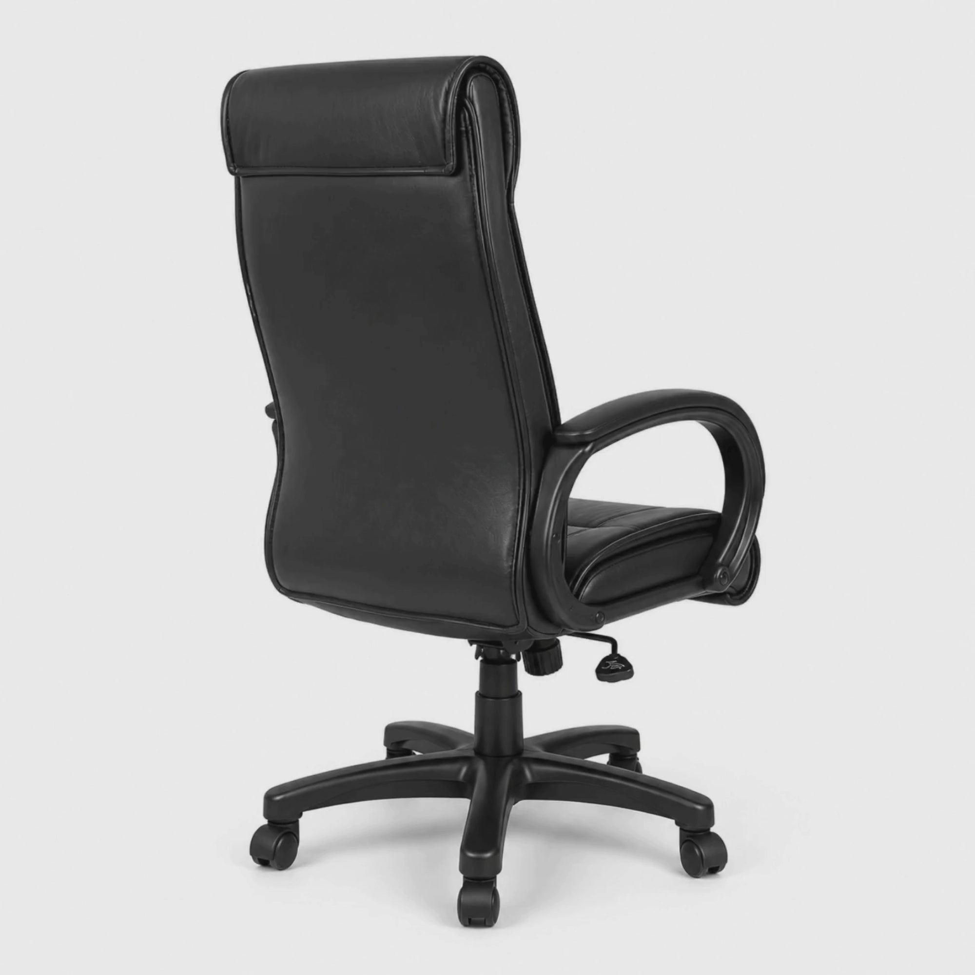 Load video: Executive Ergonomic High Back Office Chair with Leatherette Upholstery, Cushioned Seat, Tilt Mechanism, Adjustable Height &amp; Swivel Base for Office