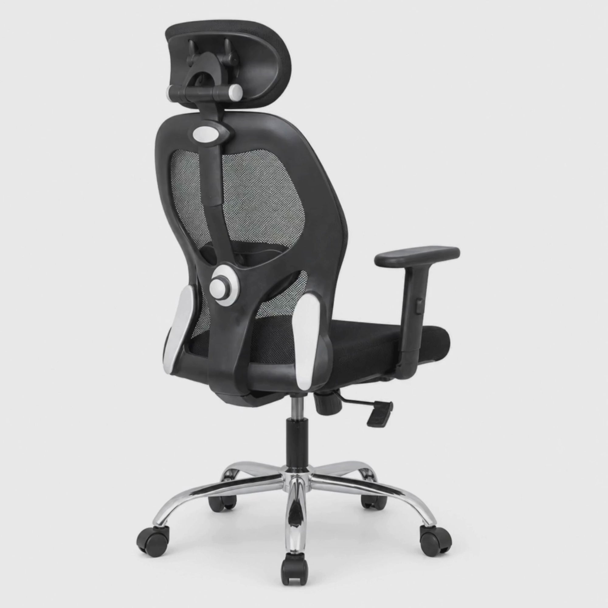 Load video: Ergonomic High Back Office Chair with Adjustable Height, Mesh Back, Lumbar Support, Armrest &amp; Tilt Lock – Comfortable Swivel &amp; ExecutiveChair for Home &amp; Office Work
