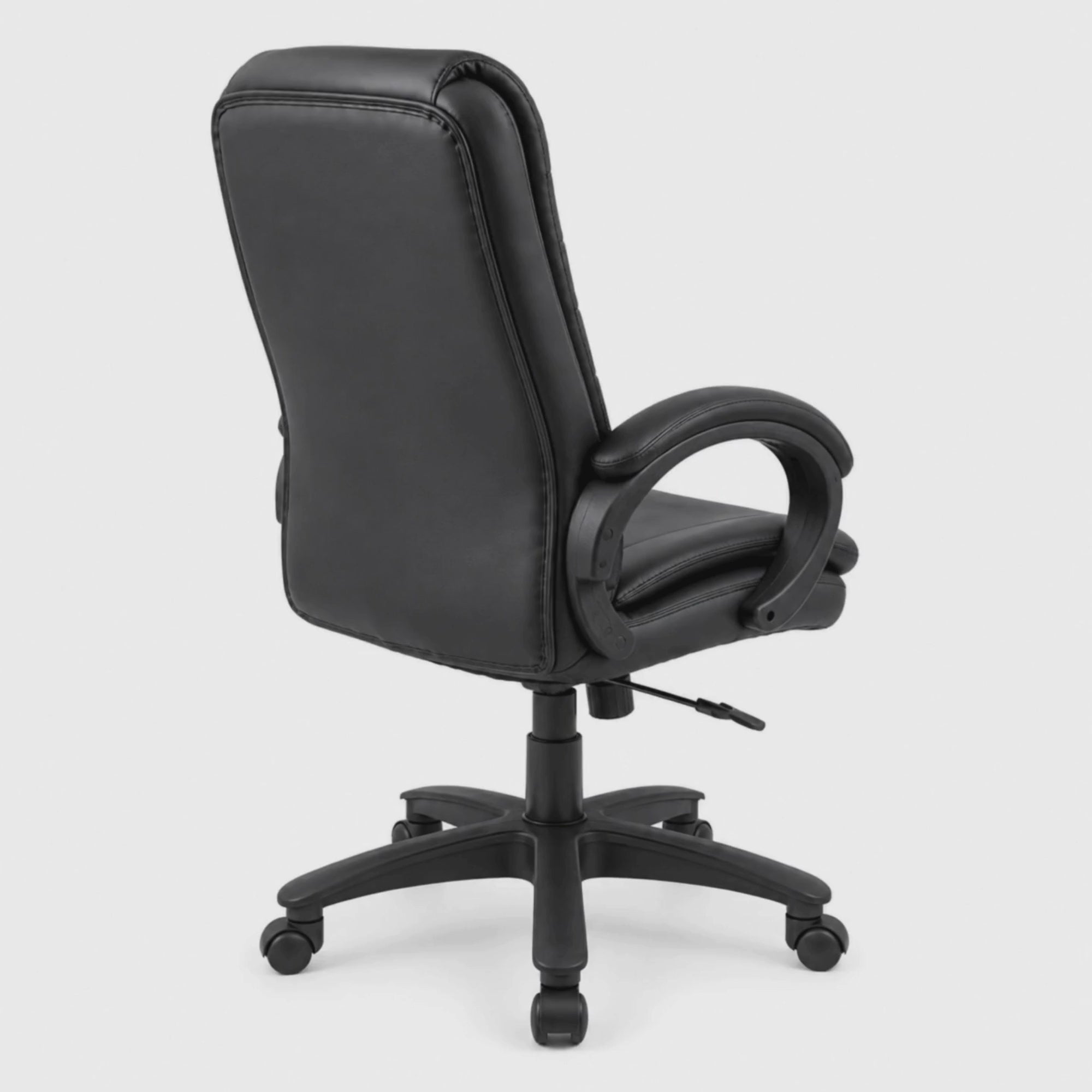 Load video: High Back Office Chair with Height Adjustable Nylon Wheels Base