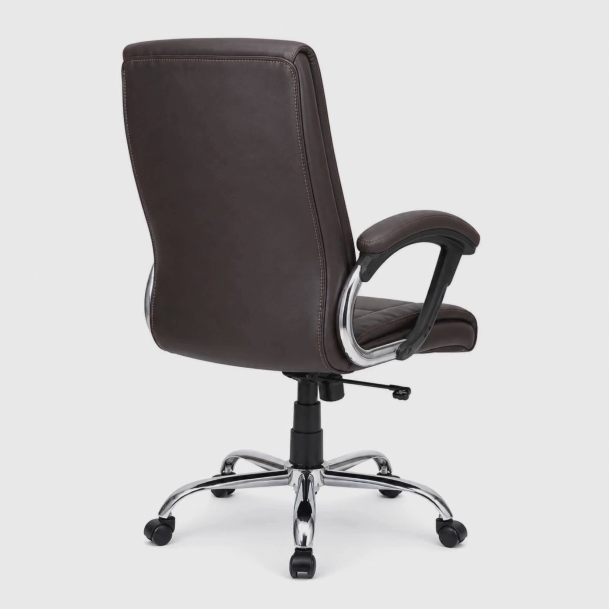 Load video: High Back Director Chair with Height Adjustable Chrome Base