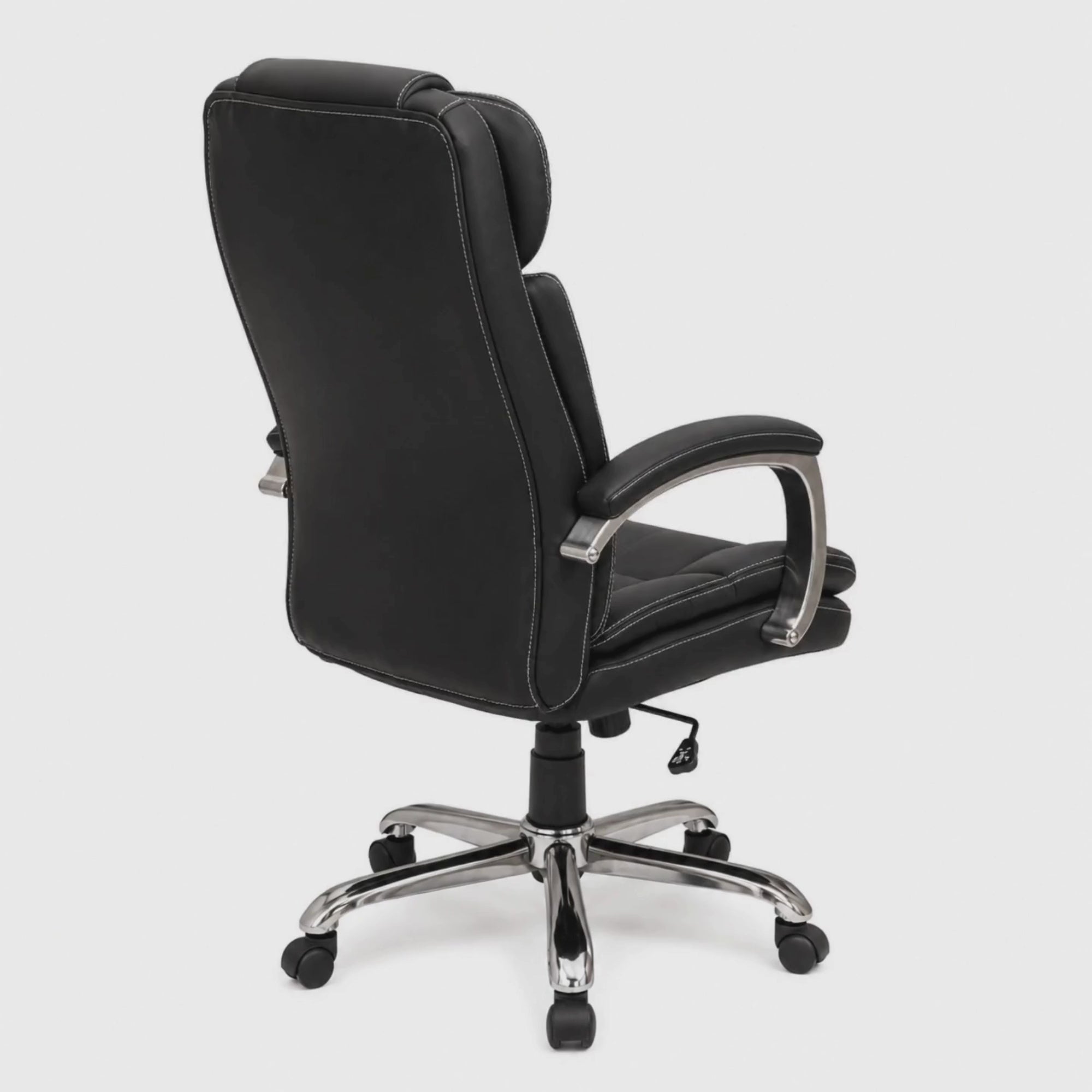 Load video: High Back Director Chair with Chrome Base