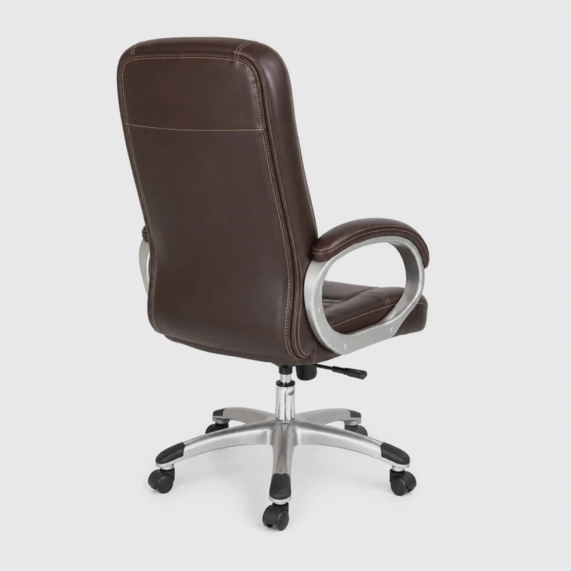 Load video: Premium Director Chair, Leatherette Upholstery, Powder-Coated Chrome Base