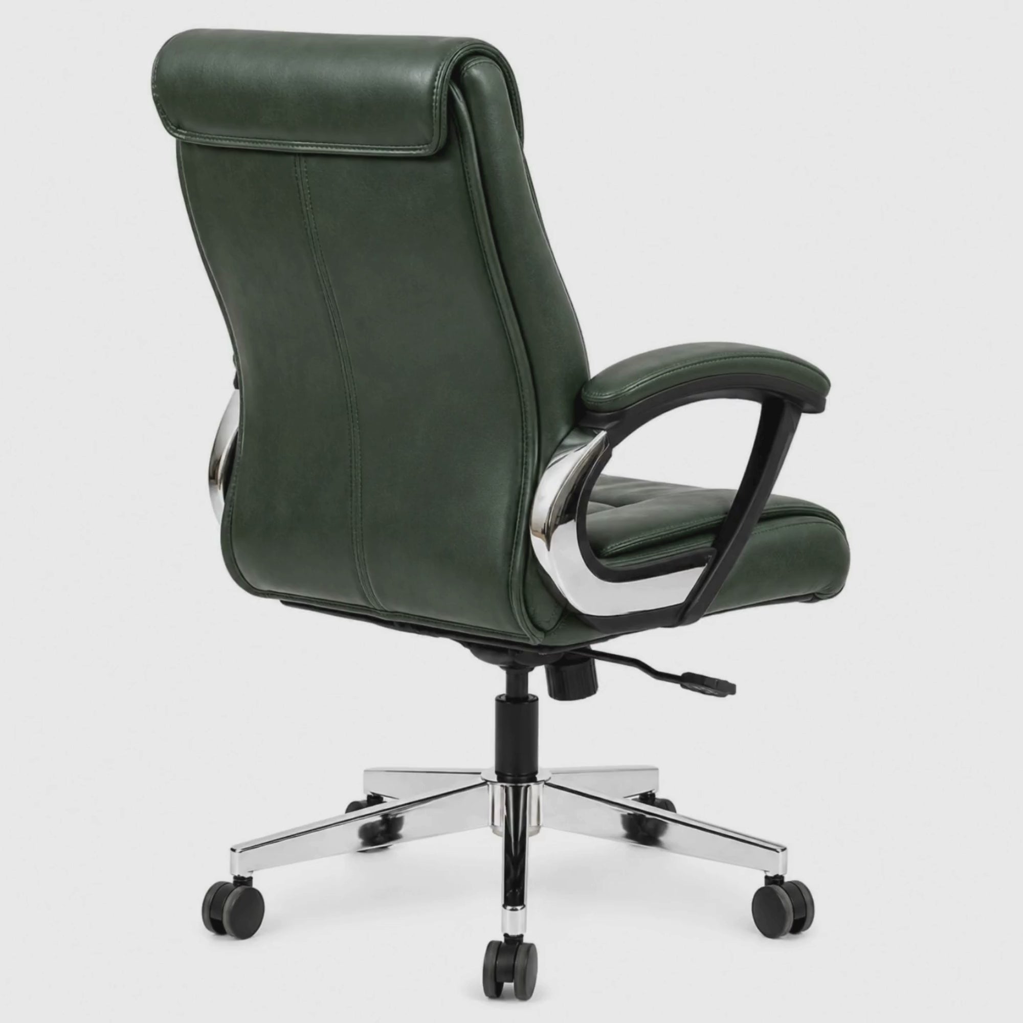 Load video: Dark Green High Back Director Chair with Chrome Base