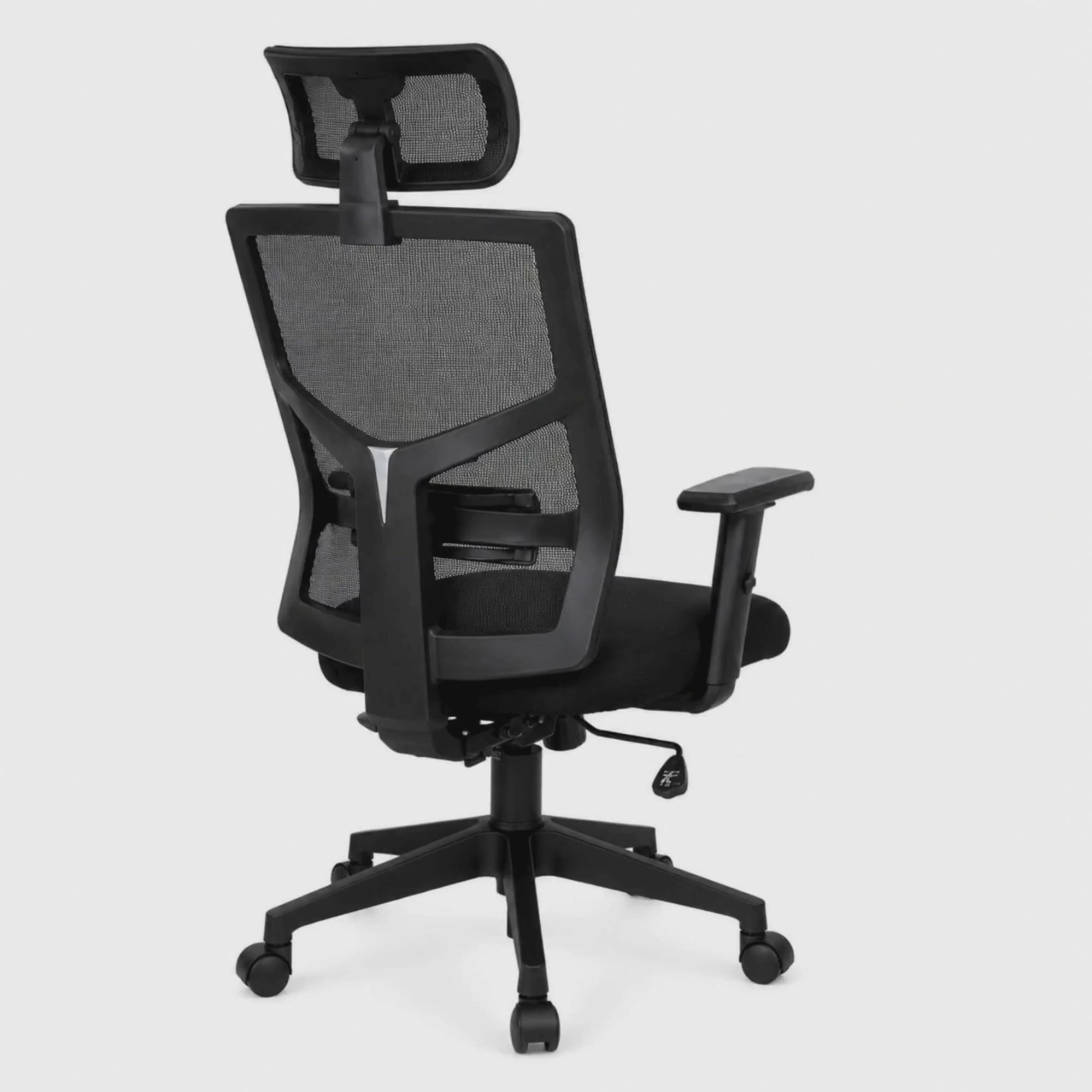 Load video: Premium High Back Executive Office Chair with Adjustable Headrest, Breathable Mesh Back, Fabric Seat, Lumbar Support and Swivel Base for Office Use