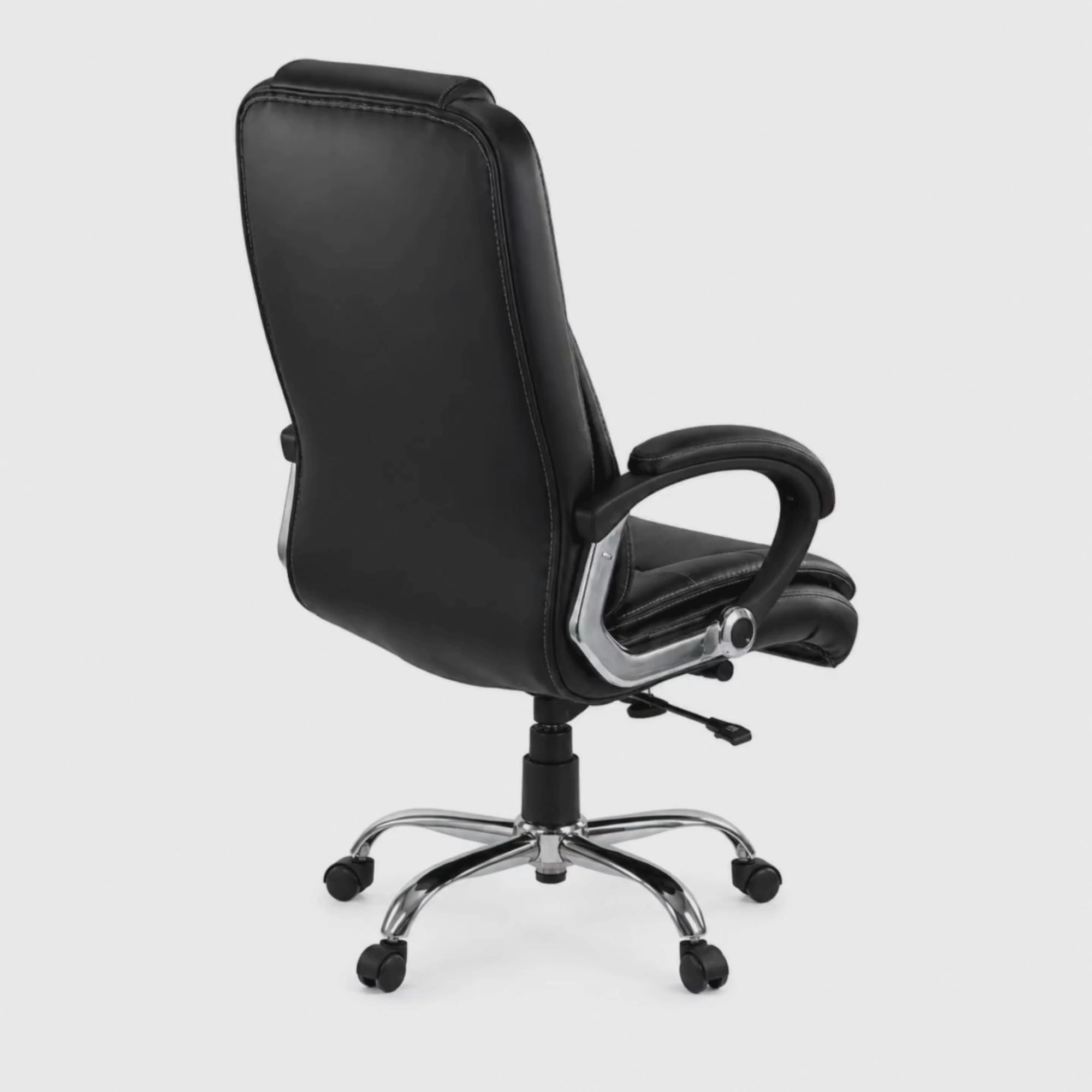 Load video: High Back Director Chair with Height Adjustable Chrome Base