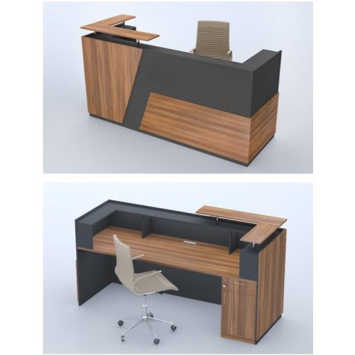 Reception Table Made in Pre Laminated Particle Board 1 Drawer and 1 sh