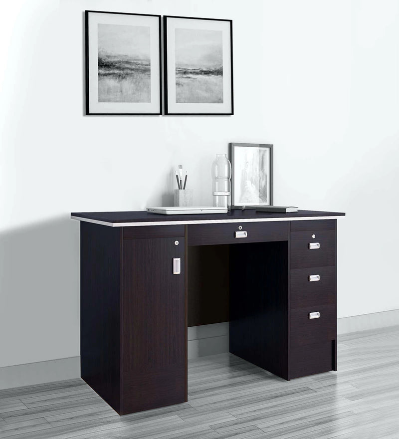 Computer Table with Drawer Pedestal & Openable Shutter & Modesty Panel