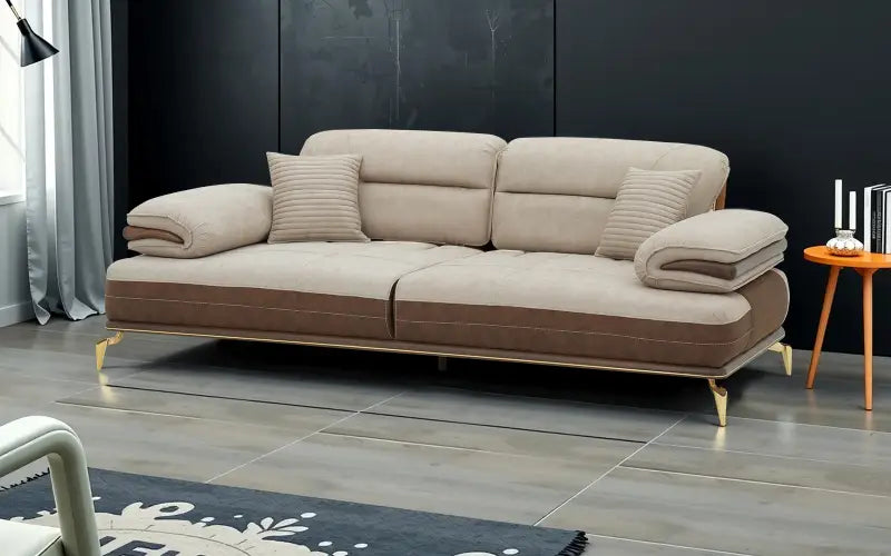 3-Seater Italian Sofa with Sleek metal legs Cushions for Modern Living