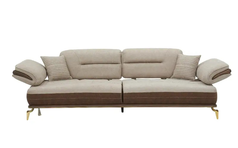 3-Seater Italian Sofa with Sleek metal legs Cushions for Modern Living