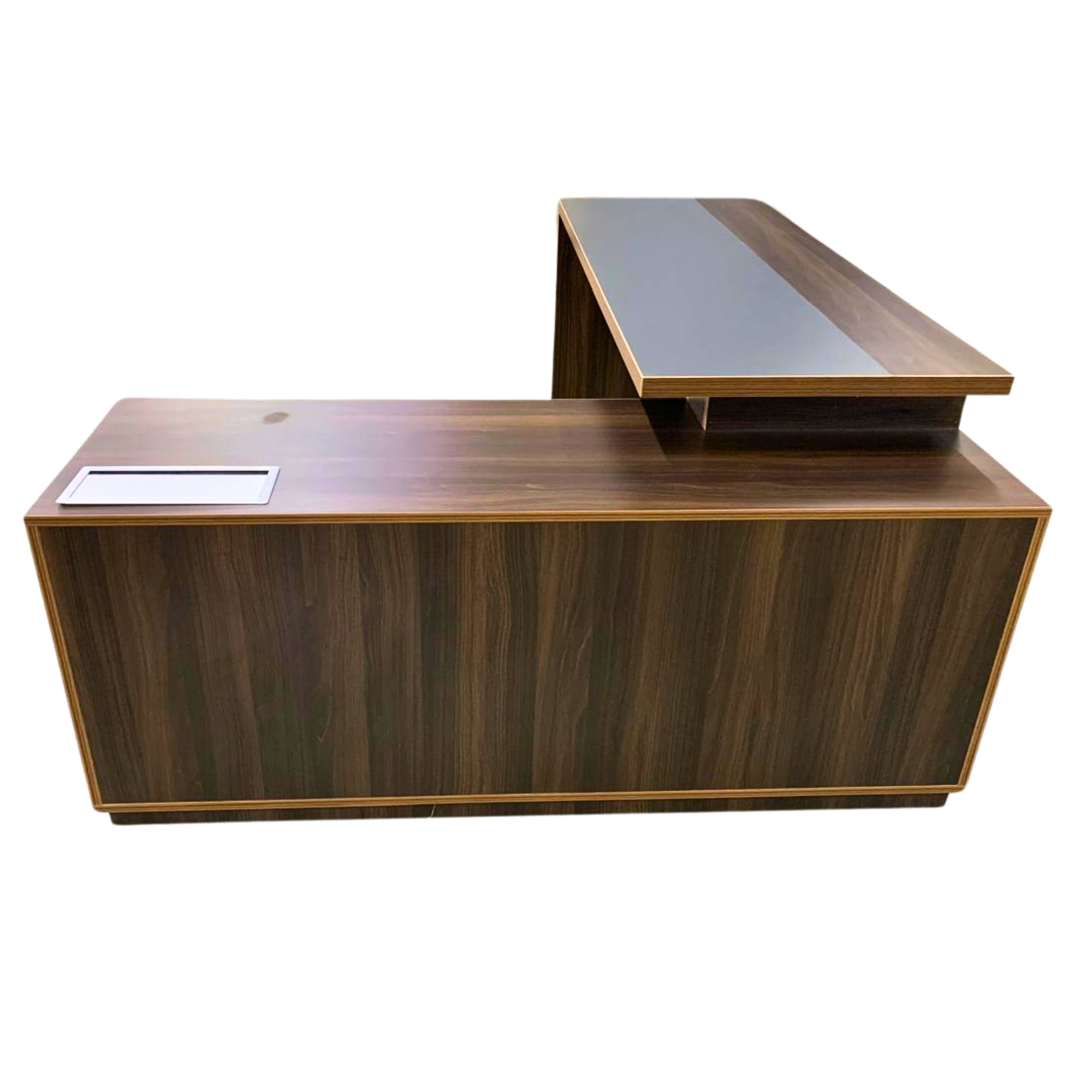 পার্টিকেল বোর্ডে কাঠের অফিস এক্সিকিউটিভ টেবিল এল-আকৃতির