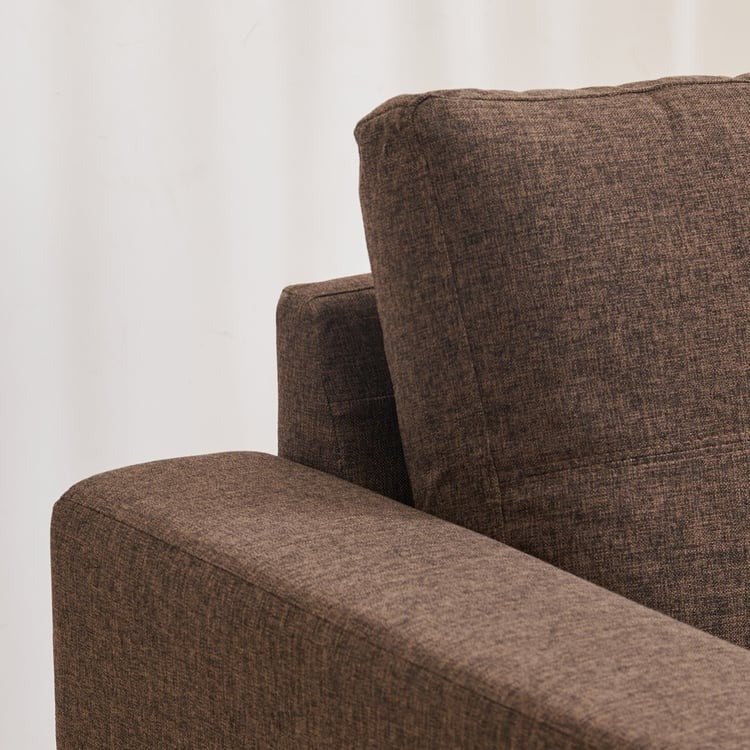Modern Fabric Sofa Single Seater with Solid Wood Frame, Soft Cushioned Comfort & Contemporary Arm Design for Living Room Use