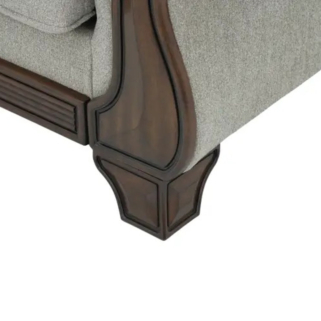 Luxury Wooden Sofa Classic Design Soft Fabric Upholstery High Density Foam Cushion Solid Wood Frame Handcrafted Premium Comfort