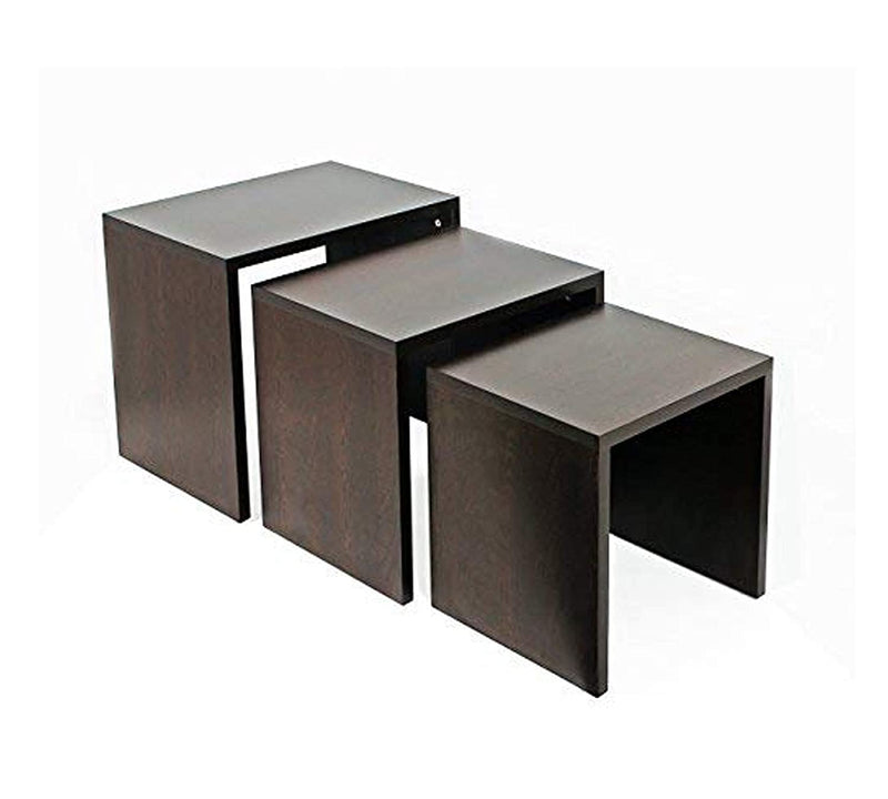 Modern Bedside Table with Natural Teak Colour Flowery Wenge with Top and Legs
