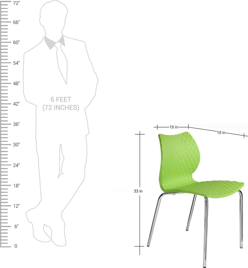 Metal Frame Legs Base Crystal PP Designer Chair - Green