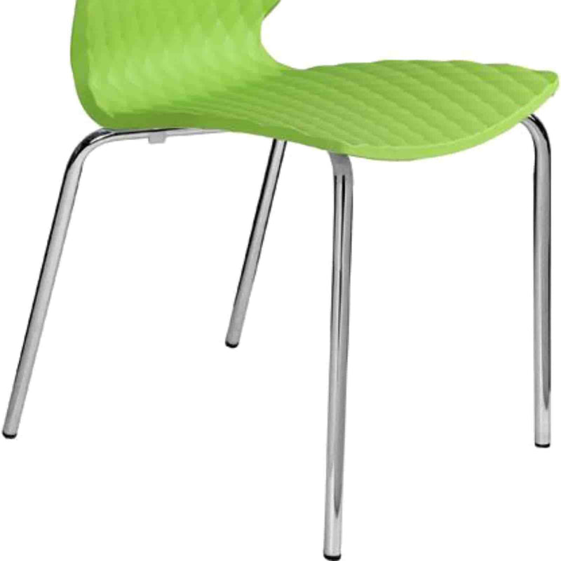 Metal Frame Legs Base Crystal PP Designer Chair - Green