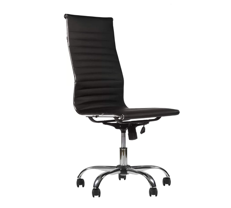 Office Executive Chair High Back with D Shape Armrest and Chrome Base