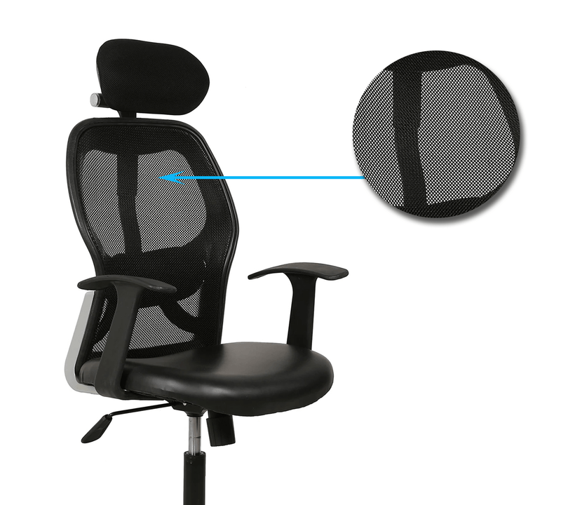 High Back Office Executive Mesh Chair with Adjustable Headrest