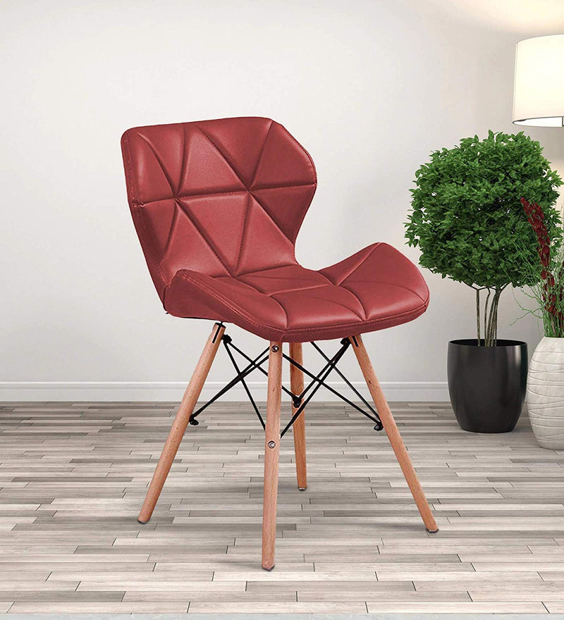 Cafe Chair in Wooden Legs Base Leatherette