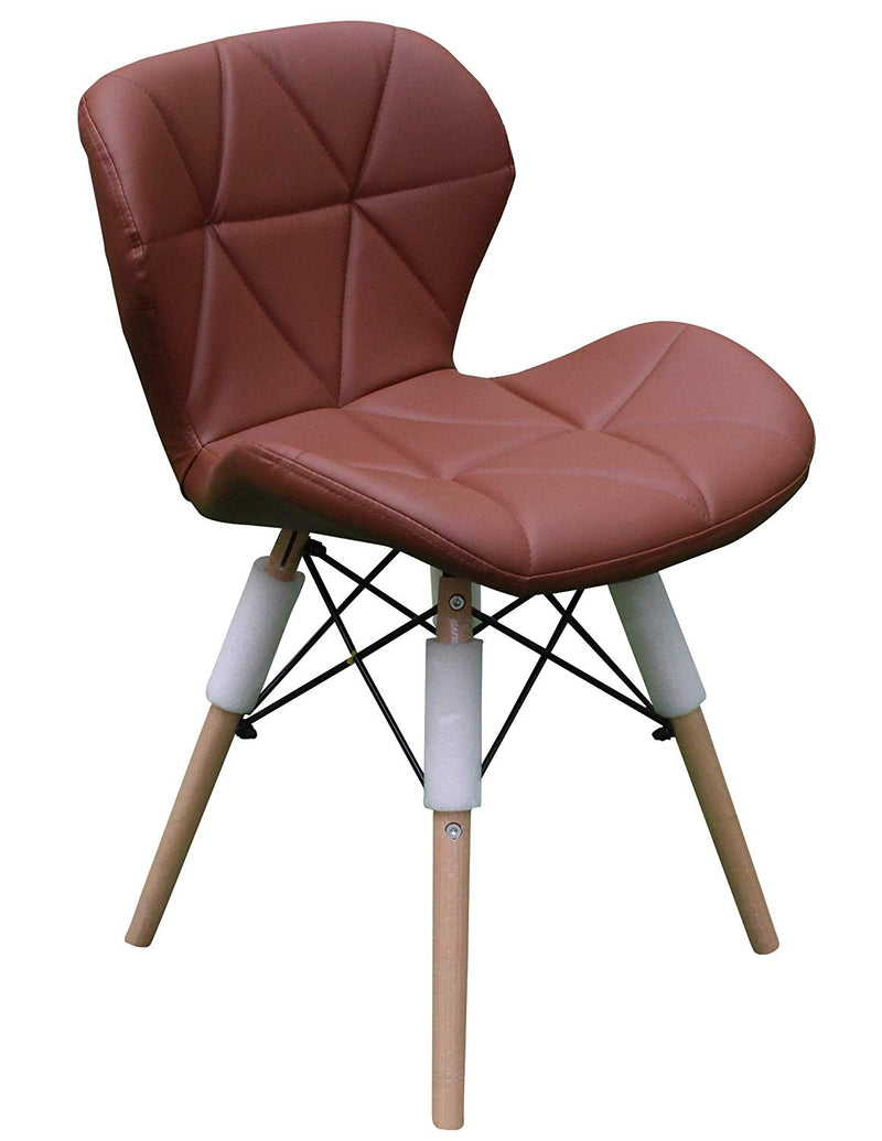 Cafe Chair in Wooden Legs Base Leatherette