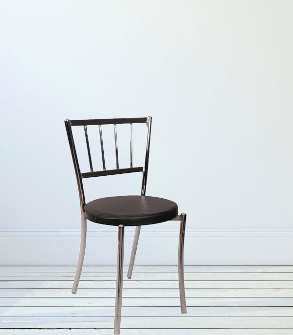 Cafe Chair in Metal Frame Legs Cushioned