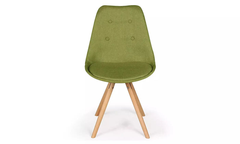 Fabric Cafe Chair in Wooden Legs Base