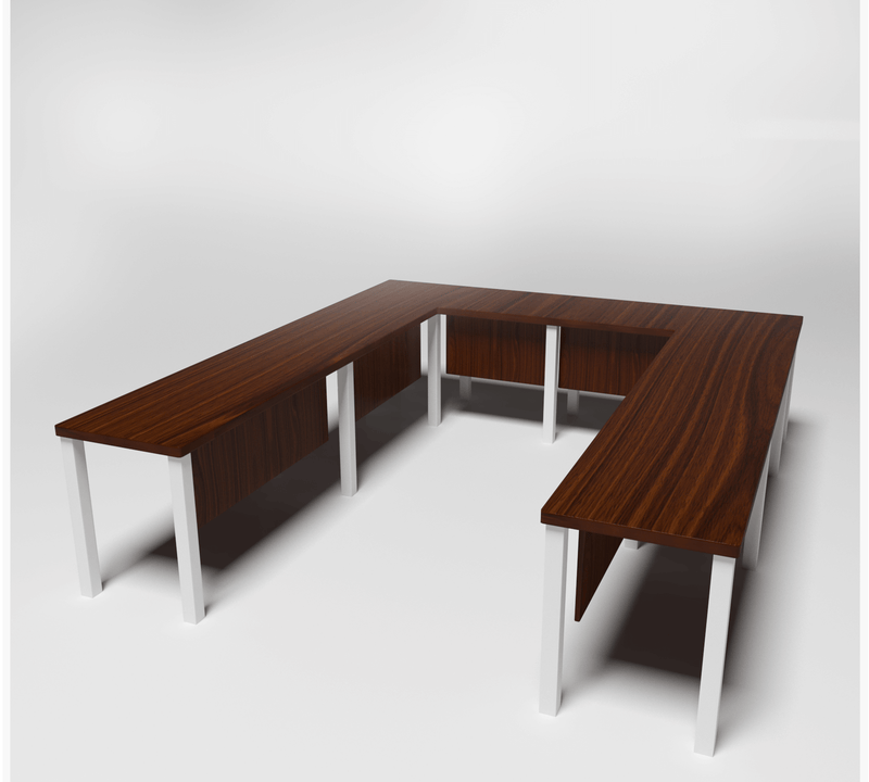 Wooden Meeting Table with Metal Frame Legs & Top Particle Board