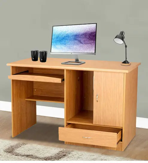 Computer Table with Side Storage & Drawer