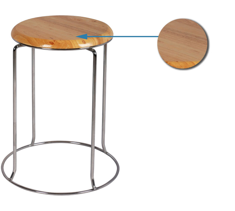 Wooden Bar Stools With Metal Chrome Legs Base