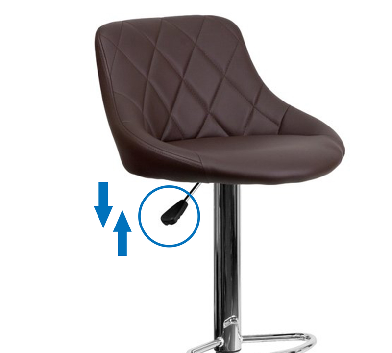 Bar Stool With Height Adjustable Metal Chrome Base