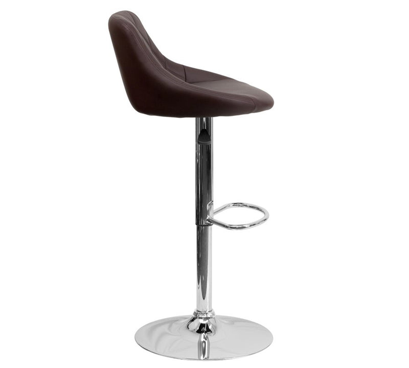 Bar Stool With Height Adjustable Metal Chrome Base