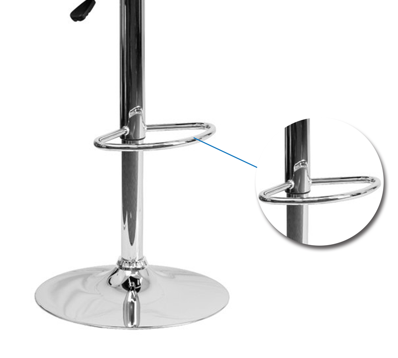 Bar Stool With Height Adjustable Metal Chrome Base