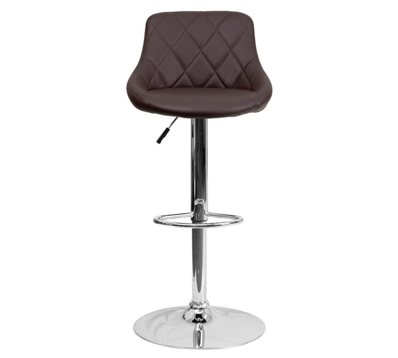 Bar Stool With Height Adjustable Metal Chrome Base