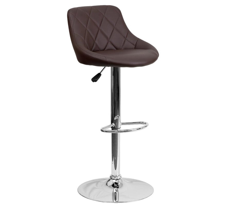 Bar Stool With Height Adjustable Metal Chrome Base