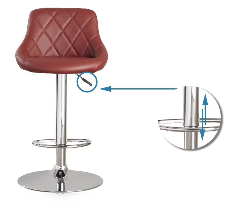 Bar Stool With Height Adjustable Metal Chrome Base