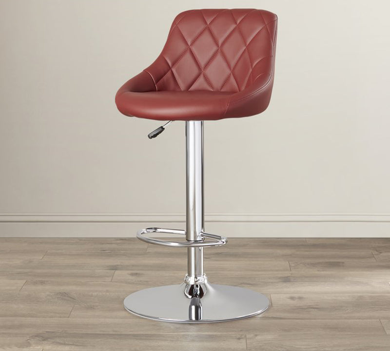 Bar Stool With Height Adjustable Metal Chrome Base