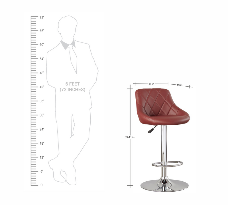 Bar Stool With Height Adjustable Metal Chrome Base