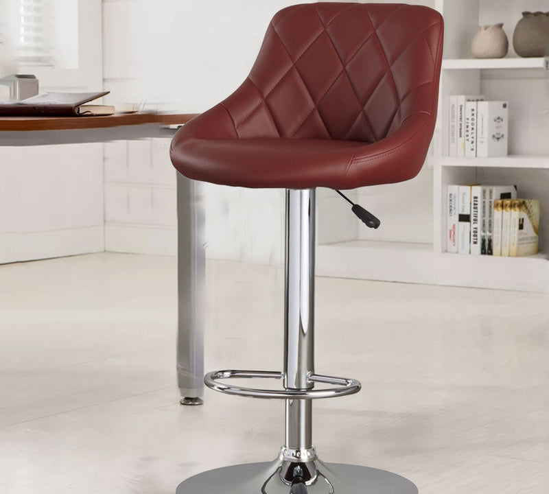 Bar Stool With Height Adjustable Metal Chrome Base