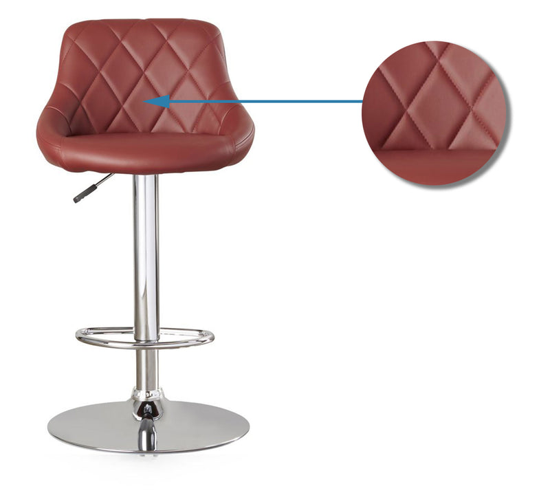 Bar Stool With Height Adjustable Metal Chrome Base