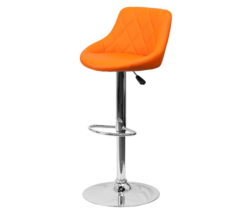 Bar Stool With Height Adjustable Metal Chrome Base