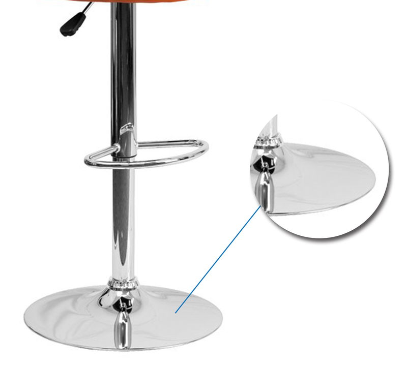 Bar Stool With Height Adjustable Metal Chrome Base