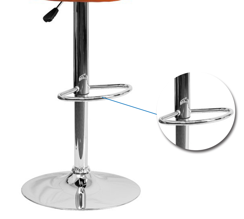 Bar Stool With Height Adjustable Metal Chrome Base