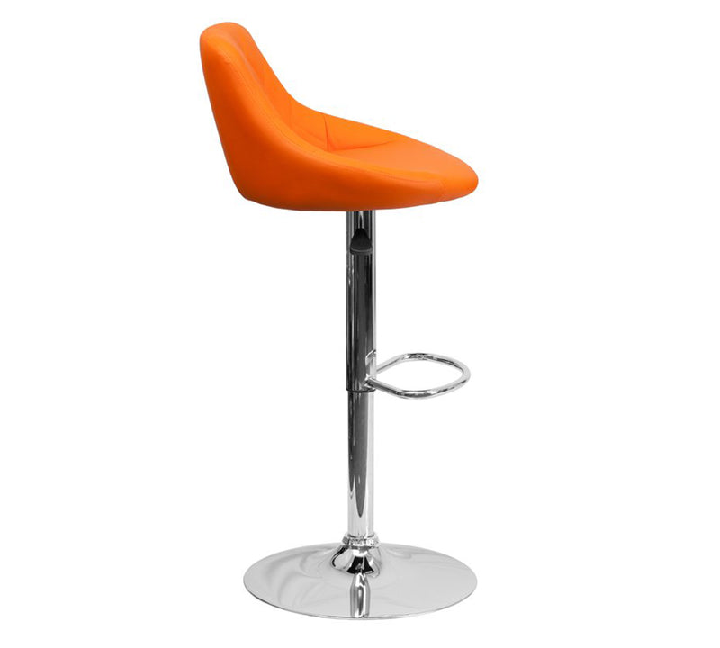 Bar Stool With Height Adjustable Metal Chrome Base